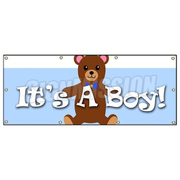 Signmission ITS A BOY! BANNER SIGN birth pregnant hospital welcome home B-96 Its A Boy - main